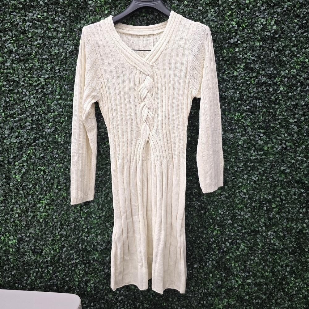 SHEIN - Women's cream sweater dress - Large